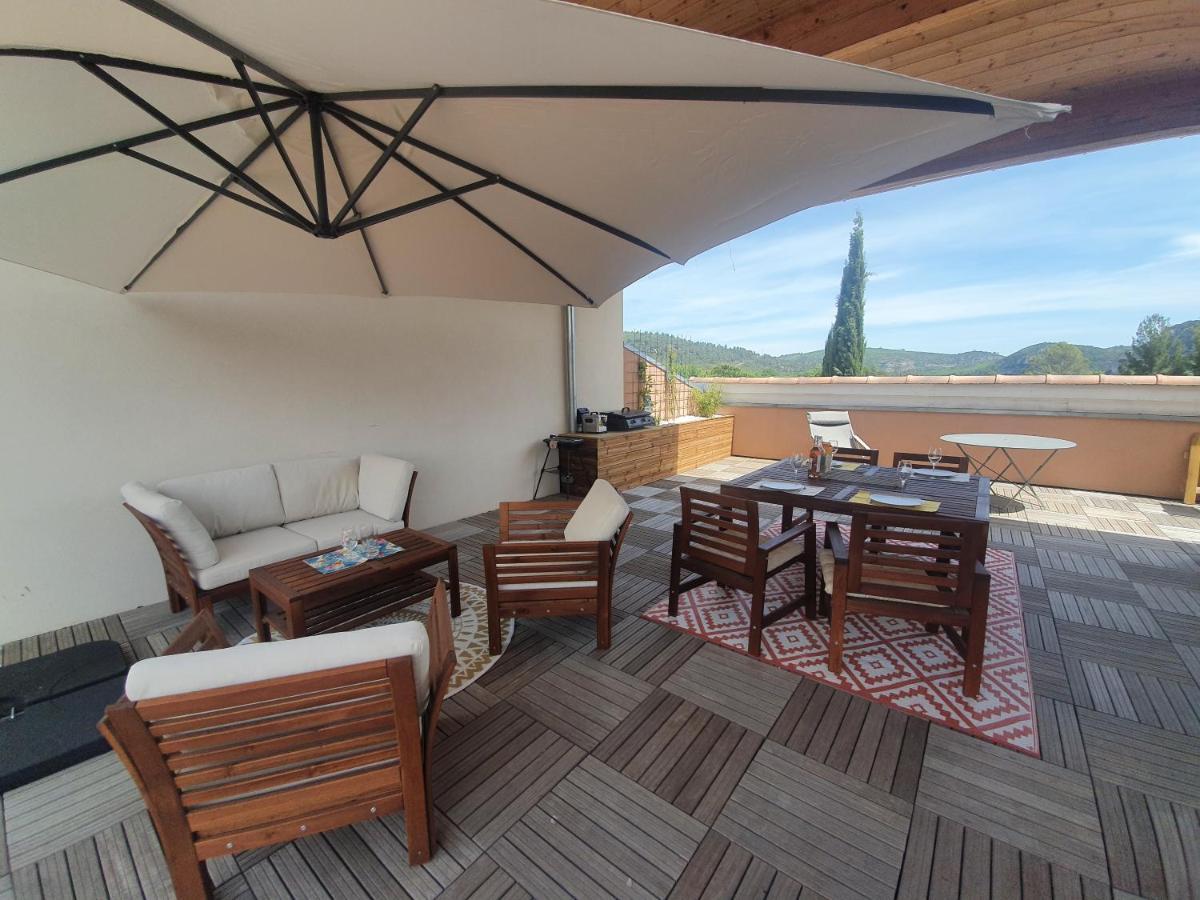 Terrasse 130M2 Panoramique Avec Climatisation Piscine - 3 Chambres Gréoux-les-Bains Exteriér fotografie